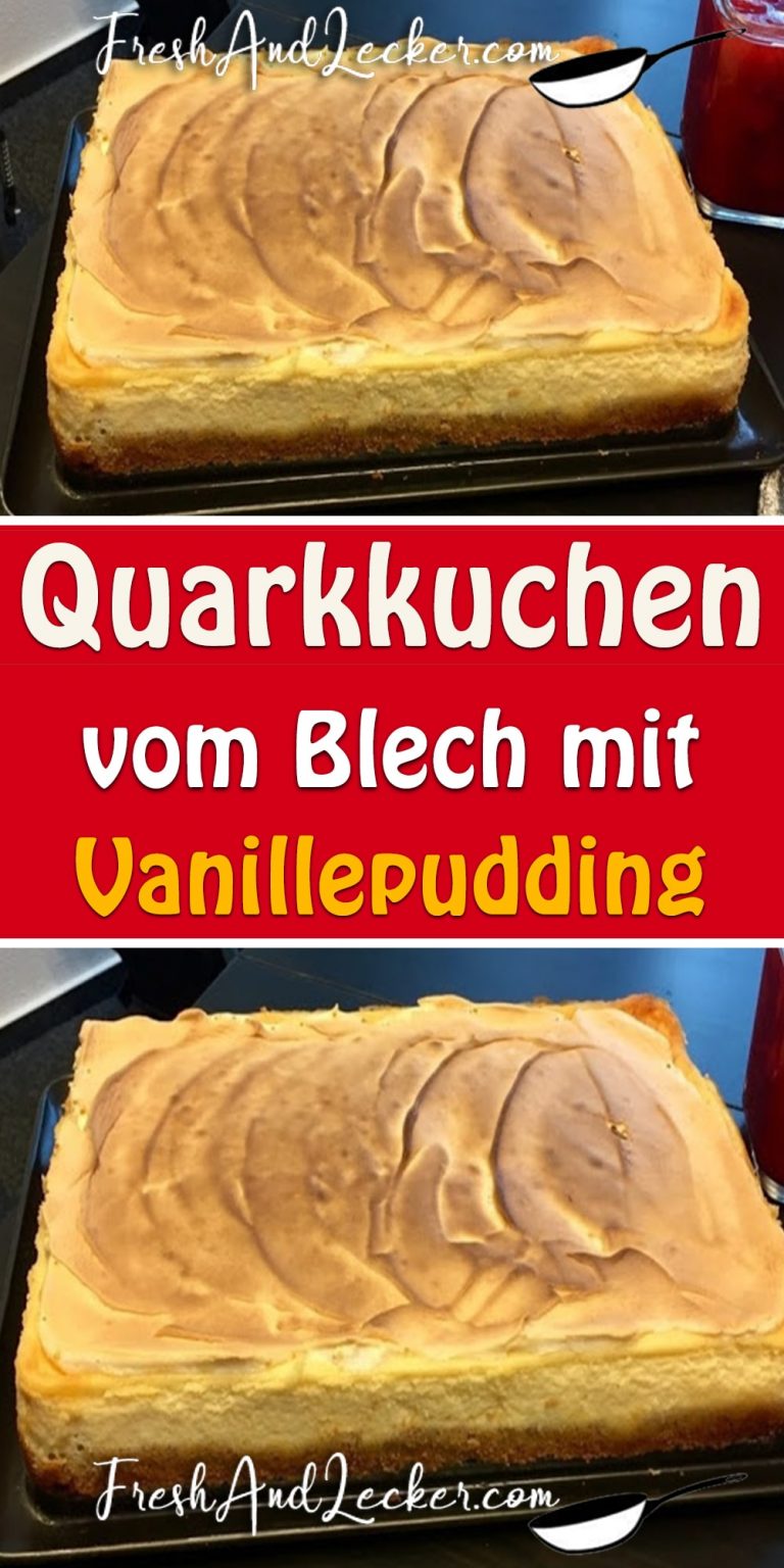 Quarkkuchen vom Blech mit Vanillepudding - Fresh Lecker