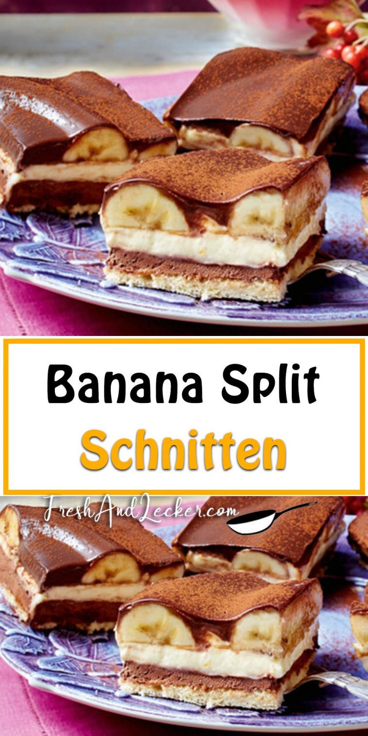 Rezept: Banana Split Schnitten - Fresh Lecker