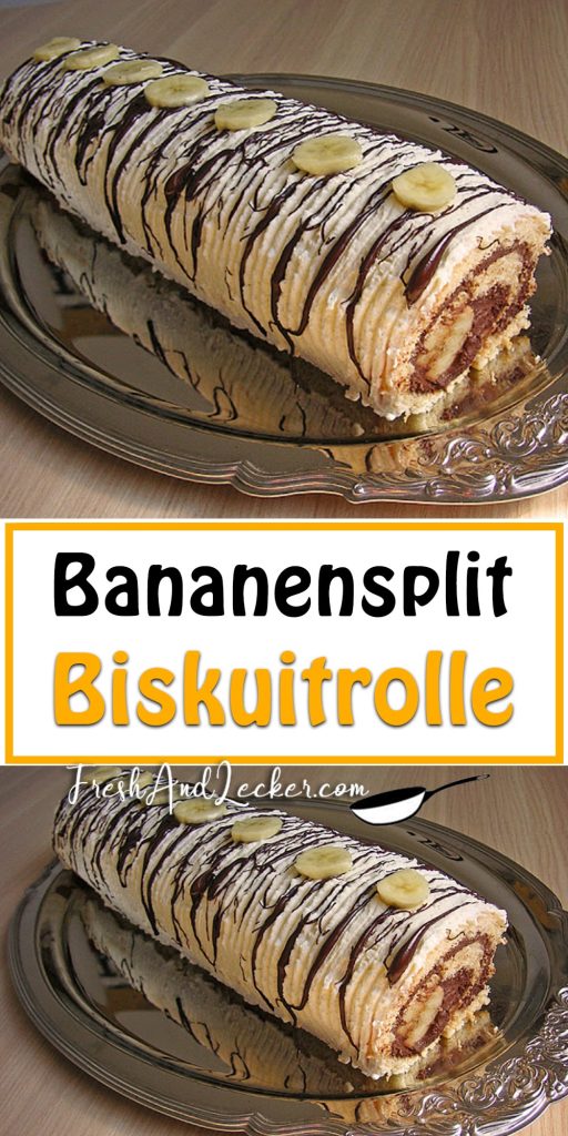 Bananensplit Biskuitrolle - Fresh Lecker Bananensplit Biskuitrolle - Fresh Lecker